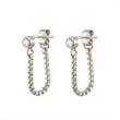 Load image into Gallery viewer, CZ Diamond & Box Chain Huggies - Studio Blue
