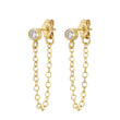 Load image into Gallery viewer, CZ Diamond Chain Huggies - Studio Blue