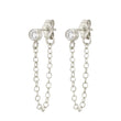 Load image into Gallery viewer, CZ Diamond Chain Huggies - Studio Blue