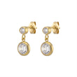 Load image into Gallery viewer, Double Diamond CZ Drop Earrings - Studio Blue