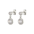 Load image into Gallery viewer, Double Diamond CZ Drop Earrings - Studio Blue