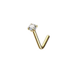 Load image into Gallery viewer, CZ Diamond L-Bend Nose Stud - Studio Blue
