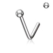 Load image into Gallery viewer, Tiny Sphere L-Bend Nose Stud - Studio Blue