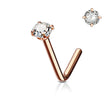Load image into Gallery viewer, CZ Diamond L-Bend Nose Stud - Studio Blue