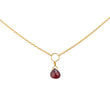 Load image into Gallery viewer, Tiny Garnet Drop Necklace - Studio Blue