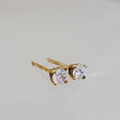 Load image into Gallery viewer, Classic CZ Diamond Studs in 14k Gold - Studio Blue