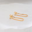 Load image into Gallery viewer, Petite CZ Diamond Box Chain Huggies - Studio Blue