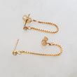 Load image into Gallery viewer, Petite CZ Diamond Box Chain Huggies - Studio Blue