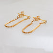 Load image into Gallery viewer, Petite CZ Diamond Box Chain Huggies - Studio Blue