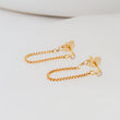Load image into Gallery viewer, Petite CZ Diamond Box Chain Huggies - Studio Blue