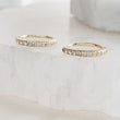Load image into Gallery viewer, 7 CZ Diamond Sparkle Hoops - Studio Blue