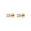 Load image into Gallery viewer, Diamond CZ Flat Back Stud in 14k Gold - Studio Blue