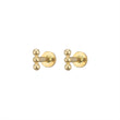 Load image into Gallery viewer, Three Bead Flat Back Stud in 14k Gold - Studio Blue