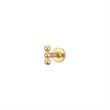 Load image into Gallery viewer, Three Bead Flat Back Stud in 14k Gold - Studio Blue