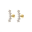 Load image into Gallery viewer, Diamond CZ Climber Flat Back in 14k Gold - Studio Blue