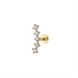 Load image into Gallery viewer, Diamond CZ Climber Flat Back in 14k Gold - Studio Blue