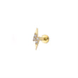 Load image into Gallery viewer, Sparkle Lightning Bolt Flat Back in 14k Gold - Studio Blue