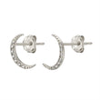 Load image into Gallery viewer, Diamond Crescent Moon Studs in 14K Gold - Studio Blue