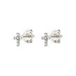 Load image into Gallery viewer, Petite Diamond Cross Studs in 14k Gold - Studio Blue