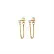 Load image into Gallery viewer, Petite CZ Diamond Box Chain Huggies - Studio Blue