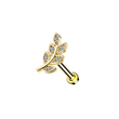 Load image into Gallery viewer, CZ Diamond Pavé Leaf Threaded Flat Back - Studio Blue