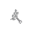 Load image into Gallery viewer, CZ Diamond Pavé Leaf Threaded Flat Back - Studio Blue