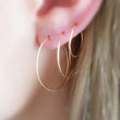 Load image into Gallery viewer, Thin Gold Hoops - Studio Blue