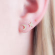 Load image into Gallery viewer, Crescent Moon & Star Studs - Studio Blue