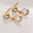Load image into Gallery viewer, Double Diamond CZ Drop Earrings - Studio Blue