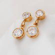 Load image into Gallery viewer, Double Diamond CZ Drop Earrings - Studio Blue