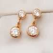 Load image into Gallery viewer, Double Diamond CZ Drop Earrings - Studio Blue
