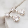 Load image into Gallery viewer, Double Diamond CZ Drop Earrings - Studio Blue