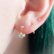 Load image into Gallery viewer, Double Diamond CZ Drop Earrings - Studio Blue