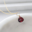 Load image into Gallery viewer, Tiny Garnet Drop Necklace - Studio Blue