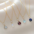 Load image into Gallery viewer, Tiny Rainbow Moonstone Drop Necklace - Studio Blue