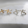 Load image into Gallery viewer, Tiny Cross Studs - Studio Blue
