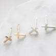 Load image into Gallery viewer, Tiny Cross Studs - Studio Blue