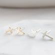 Load image into Gallery viewer, Tiny Cross Studs - Studio Blue