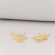 Load image into Gallery viewer, Delicate Feather Studs in 14K Gold - Studio Blue