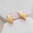 Load image into Gallery viewer, Delicate Feather Studs in 14K Gold - Studio Blue