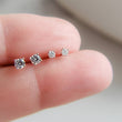 Load image into Gallery viewer, Classic CZ Diamond Studs in 14k Gold - Studio Blue