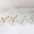 Load image into Gallery viewer, Tiny Cross Studs - Studio Blue
