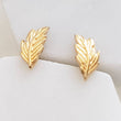Load image into Gallery viewer, Delicate Feather Studs in 14K Gold - Studio Blue