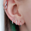 Load image into Gallery viewer, CZ Diamond Sparkle Hoops - Studio Blue