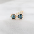 Load image into Gallery viewer, Delicate Blue Diamond Studs in 14k Gold - Studio Blue