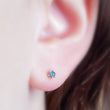 Load image into Gallery viewer, Delicate Blue Diamond Studs in 14k Gold - Studio Blue