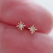 Load image into Gallery viewer, Starburst Diamond Studs in 14k Gold - Studio Blue