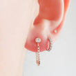 Load image into Gallery viewer, CZ Diamond & Box Chain Huggies - Studio Blue