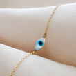 Load image into Gallery viewer, Dainty Evil Eye Bracelet - Studio Blue