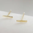 Load image into Gallery viewer, Tiny Bar Studs in 14K Gold - Studio Blue